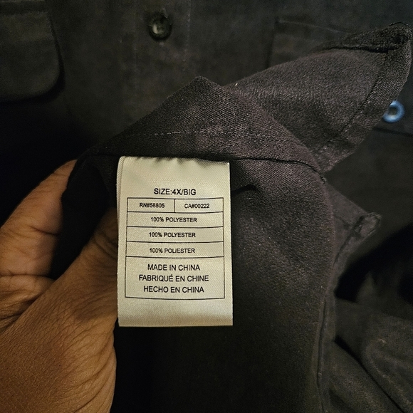 George Foreman Shirt / Jacket, Mens, Size 4X, Black, Button-Up, Pockets - Picture 4 of 5